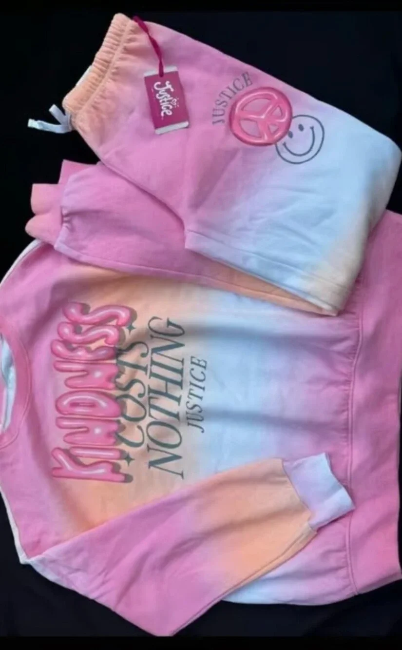 Justice Kindness Costs Nothing jogger set Size L 12/14